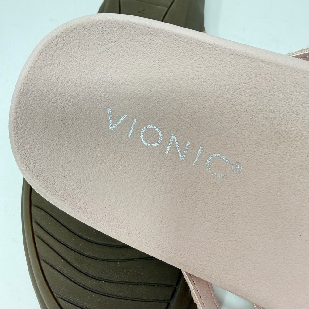 Vionic Alta Toe Post Leather Orthotic Sandals Rose Pink Size 8.5 - Picture 7 of 8